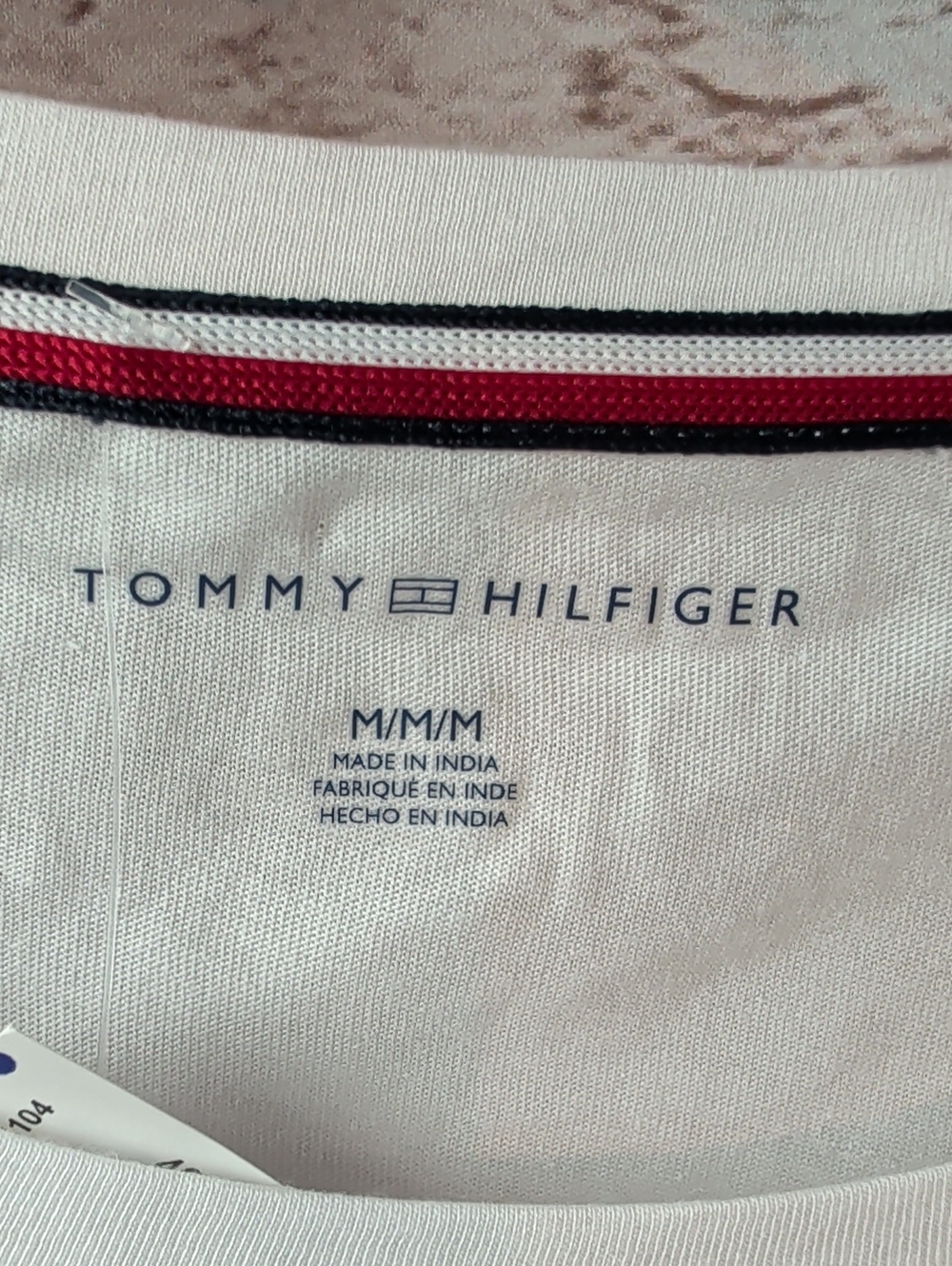 Tommy Hilfiger White Crew Neck Logo Tee Women's Medium New Nwt - Picture 3 of 5
